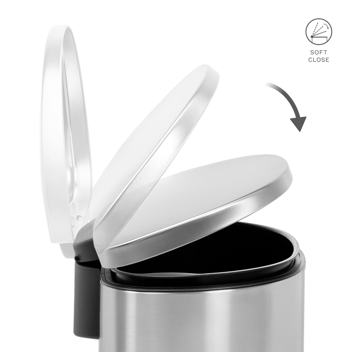 Contenedor de basura con pedal de 13.2 galones, en forma de D | SOT-50-3