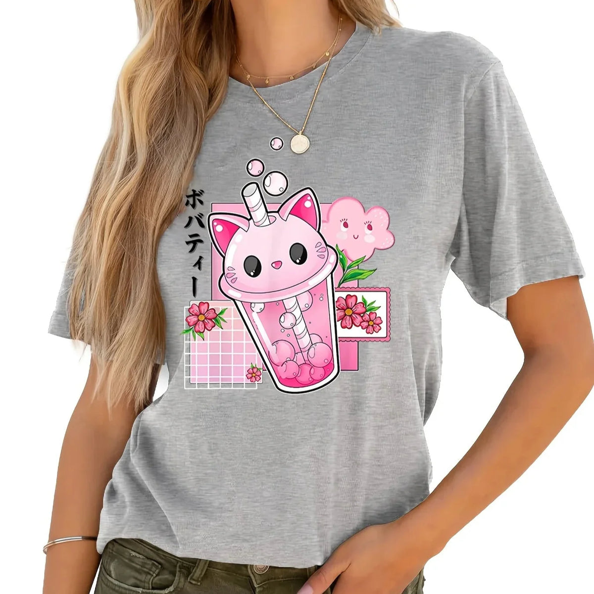 Camiseta con taza de té Boba y gato