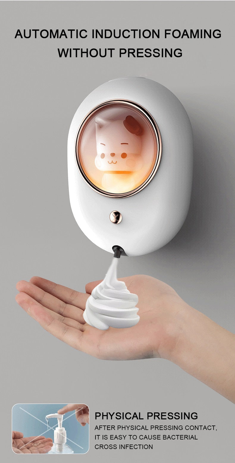 Dispensador automático de jabón en espuma para gatos
