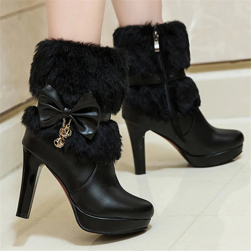 Botas de invierno de tacón alto