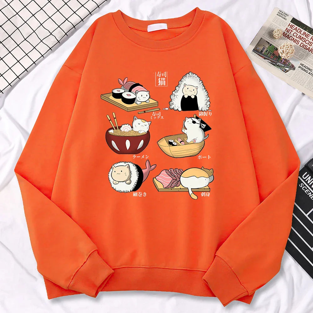 Suéter Harajuku de Sushi Cats