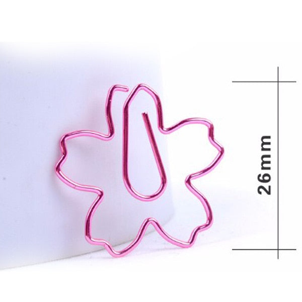 Lote de 12 clips de papel con forma de flor de cerezo