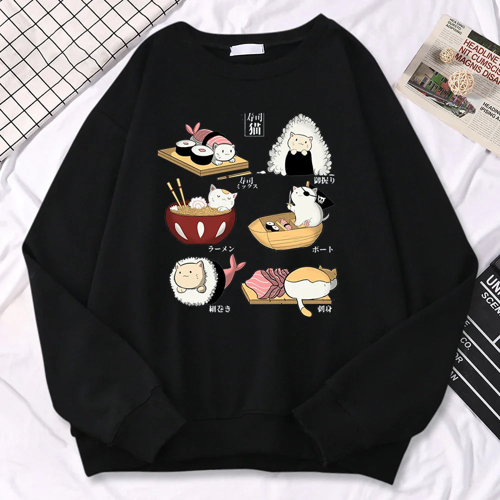 Suéter Harajuku de Sushi Cats