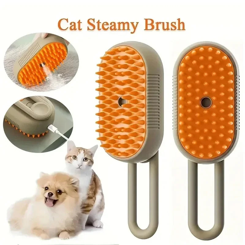 Cepillo de vapor eléctrico 3 en 1 para mascotas