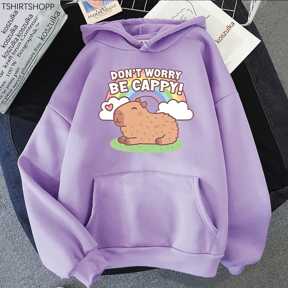“Don’t Worry Be Cappy” Capybara Hoodie