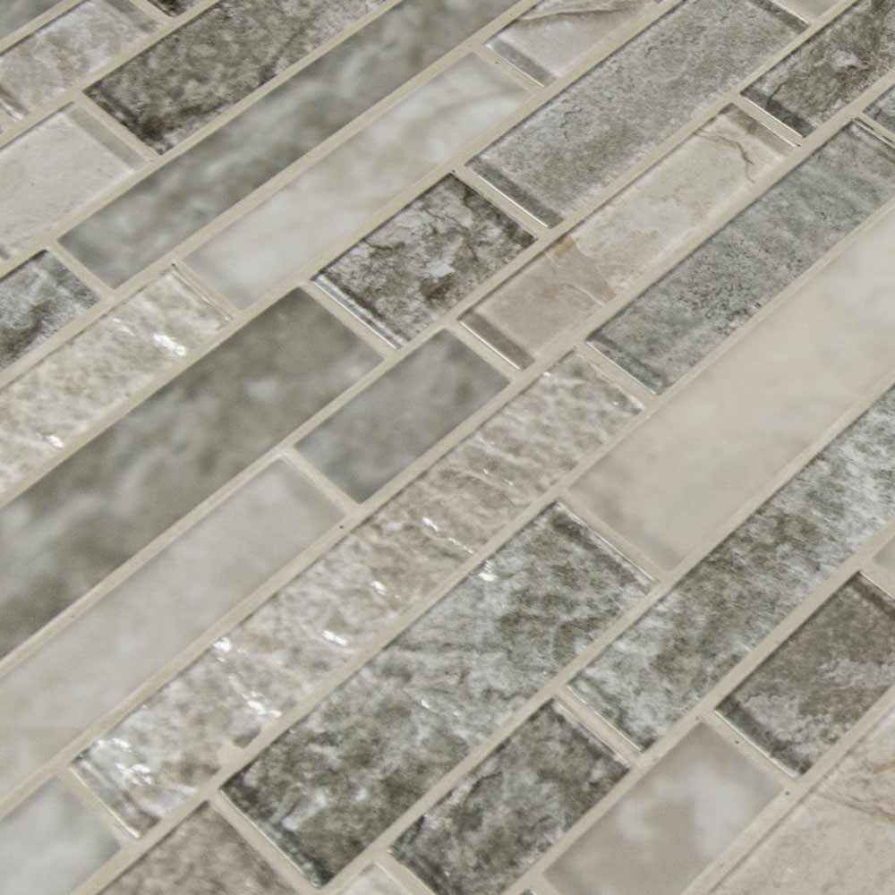 Mosaico Savoy entrelazado de 11,73" x 12,83" montado en malla de vidrio - Colección MSI