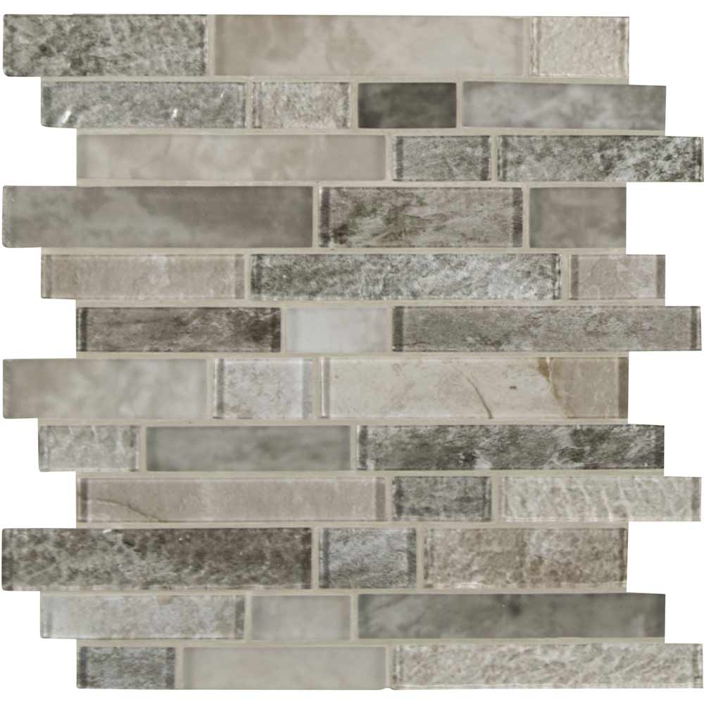 Mosaico Savoy entrelazado de 11,73" x 12,83" montado en malla de vidrio - Colección MSI