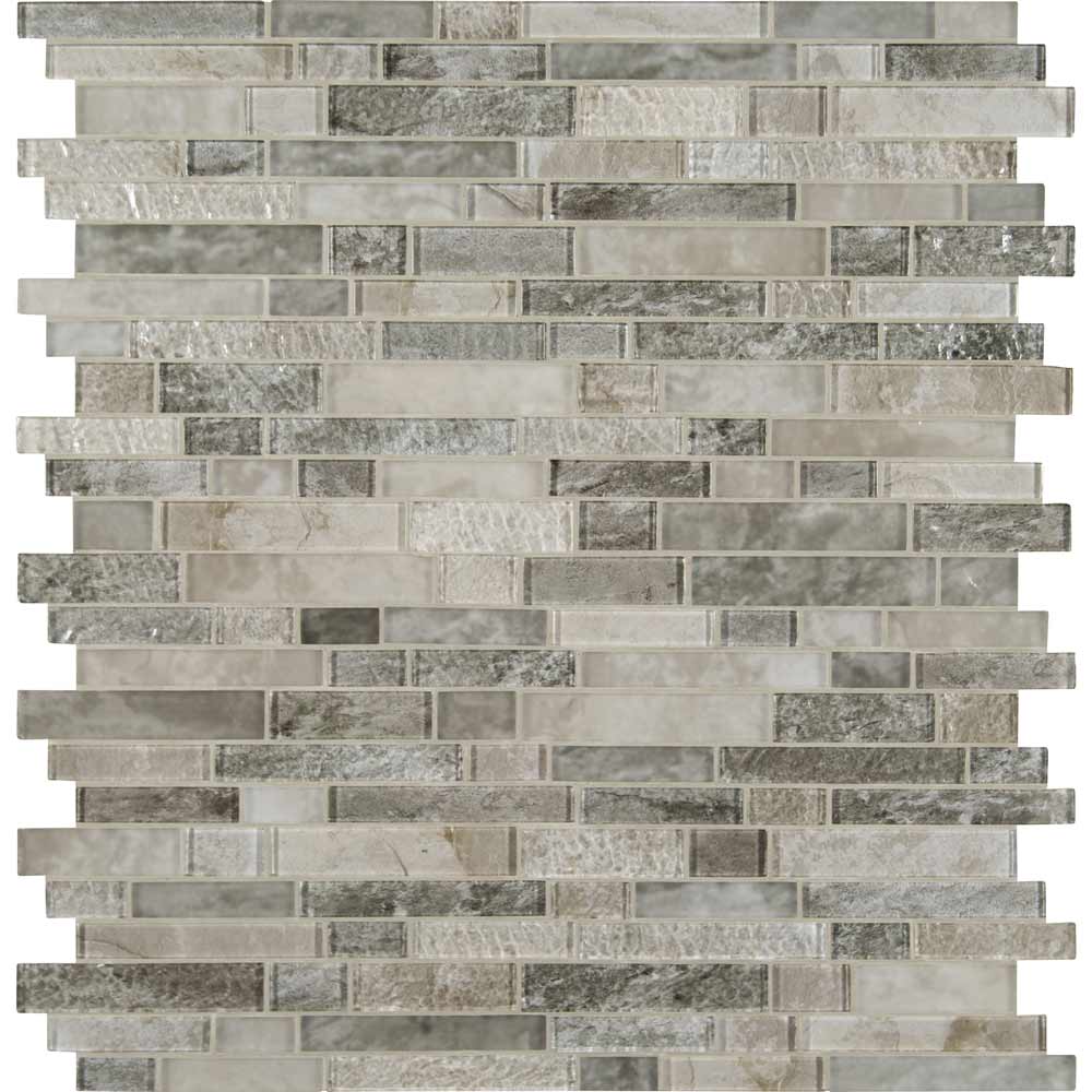 Mosaico Savoy entrelazado de 11,73" x 12,83" montado en malla de vidrio - Colección MSI