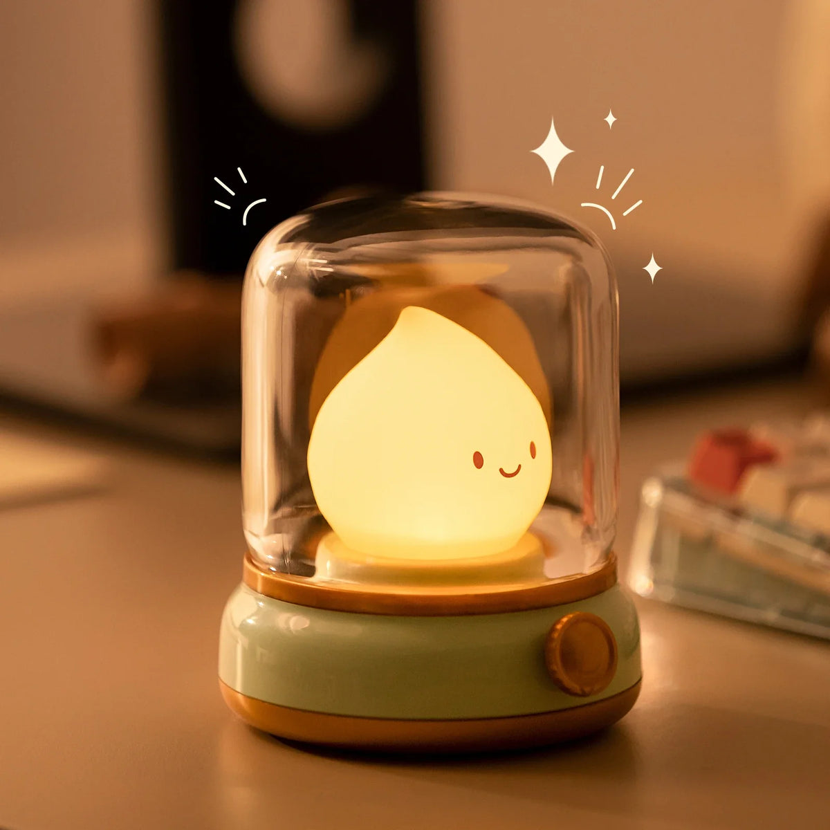 Linterna de llama kawaii