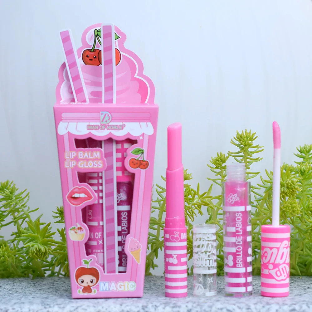 Set de bálsamo labial y brillo GLORY CARROT