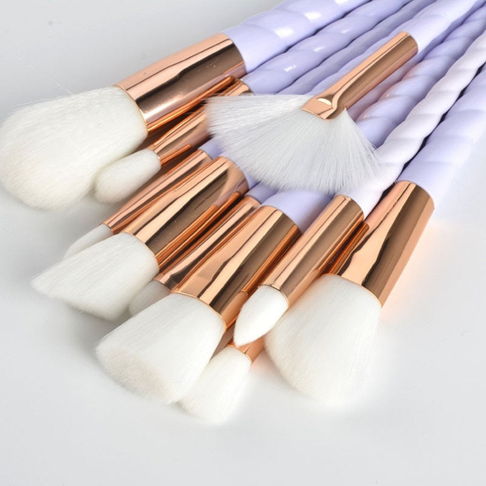 10 pinceles de maquillaje de unicornio