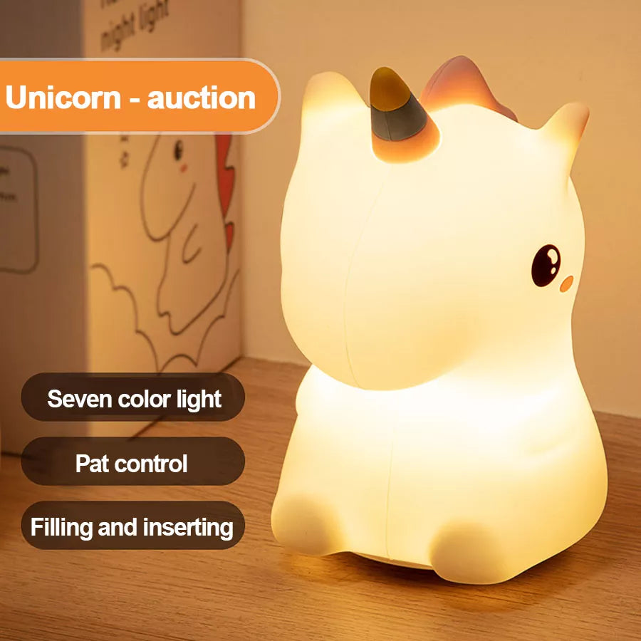 Linda luz nocturna LED de unicornio
