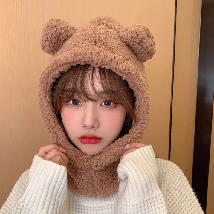 Sombrero de oso kawaii con máscara