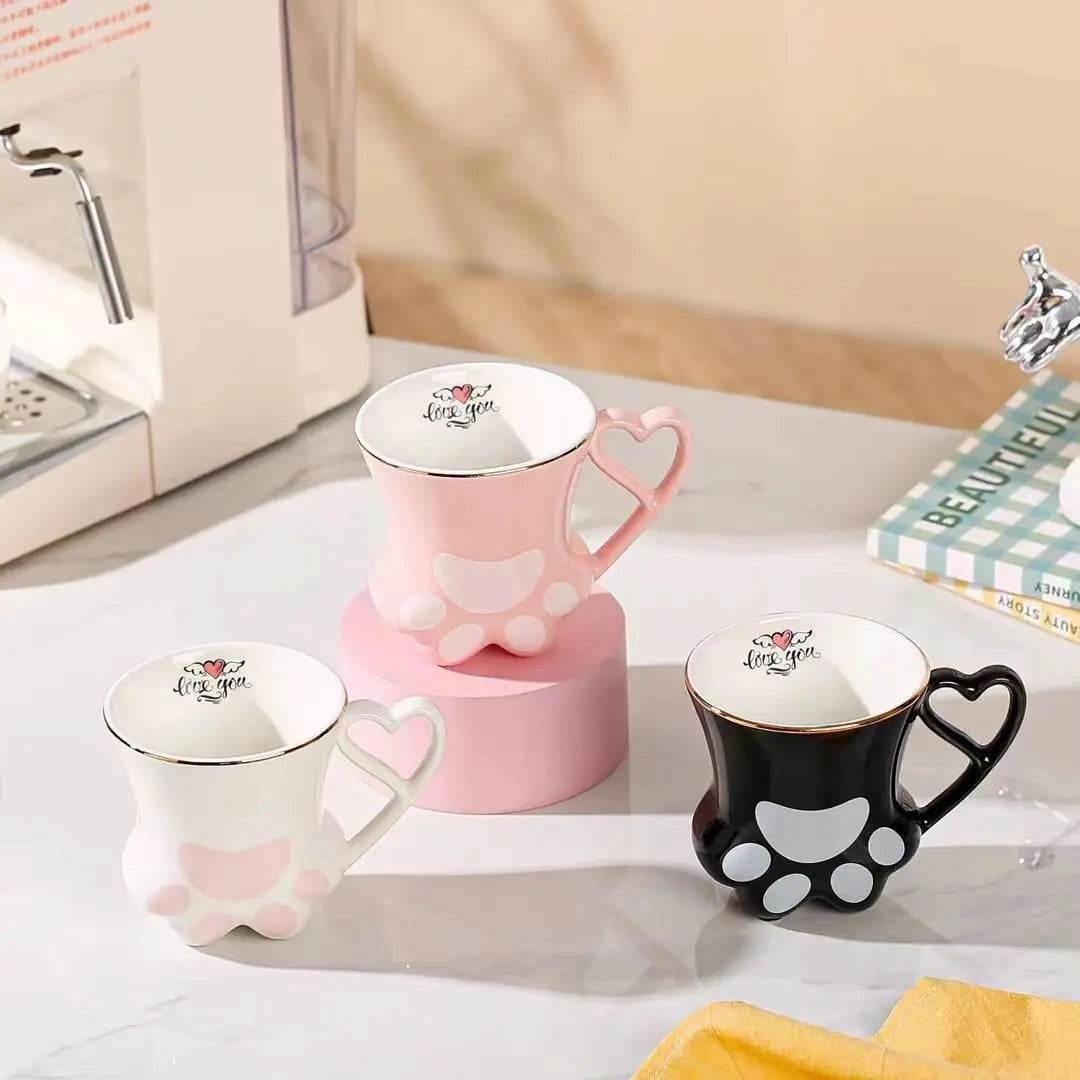 Tazas con forma de pata de gato kawaii