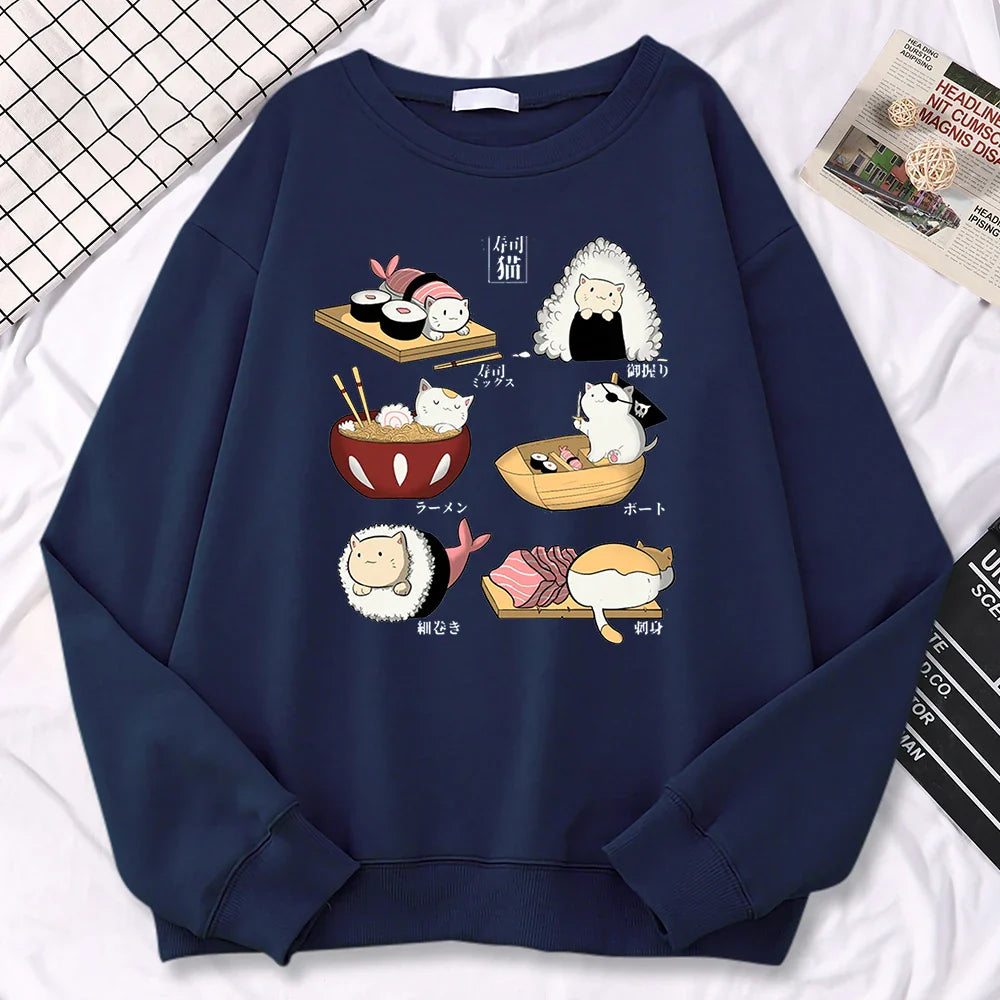 Suéter Harajuku de Sushi Cats