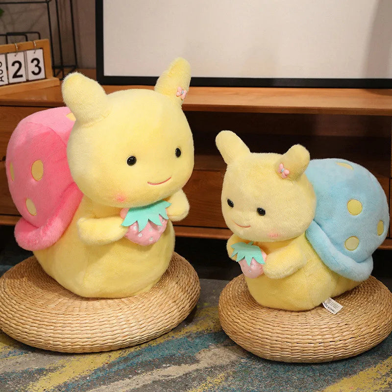 Peluches de caracol de fresa kawaii