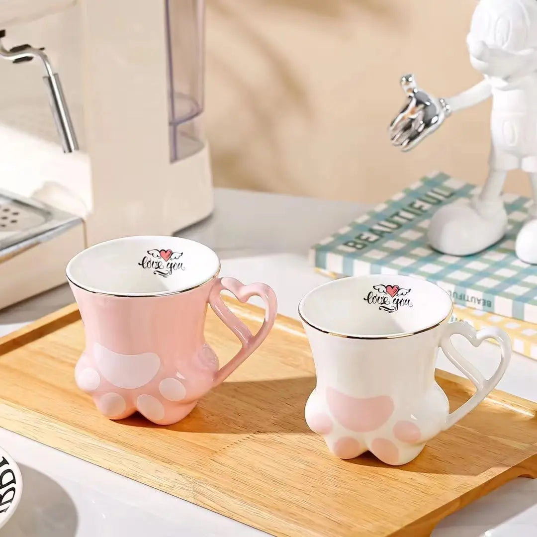 Tazas con forma de pata de gato kawaii