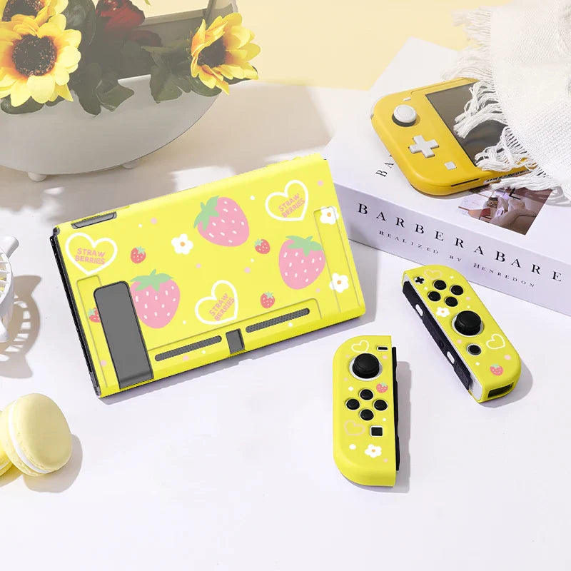 Estuche para Nintendo Switch con corazones de fresa