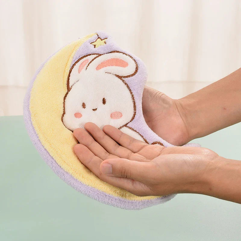 Toallas de mano con diseño de conejito de luna y estrellas