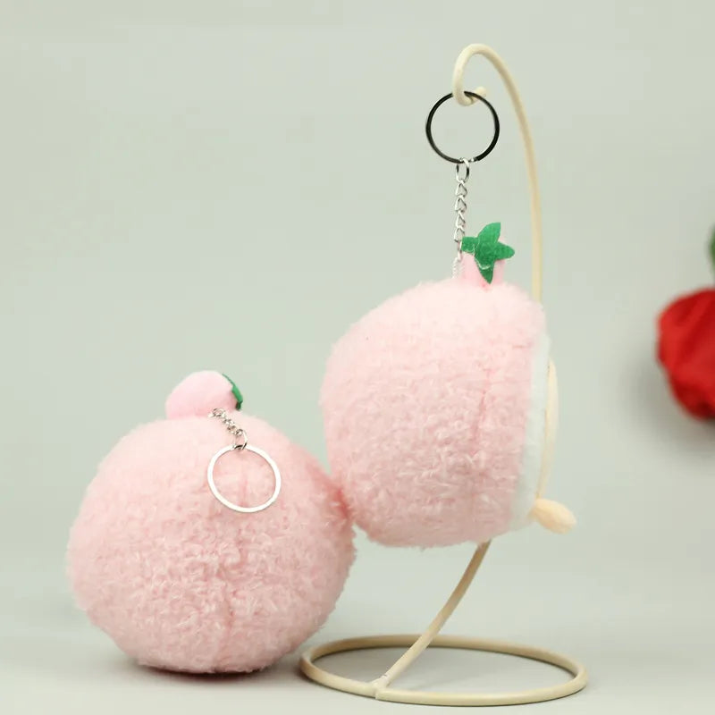Llaveros de peluche de postre de fresa