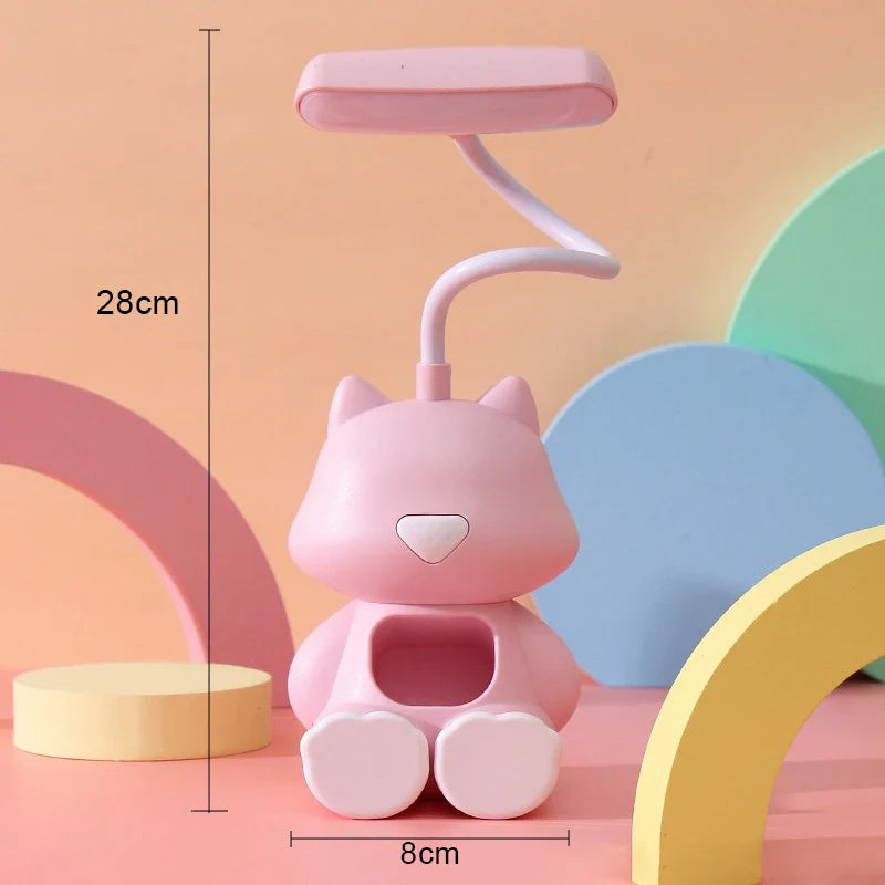 Lámpara de escritorio flexible con forma de gato kawaii