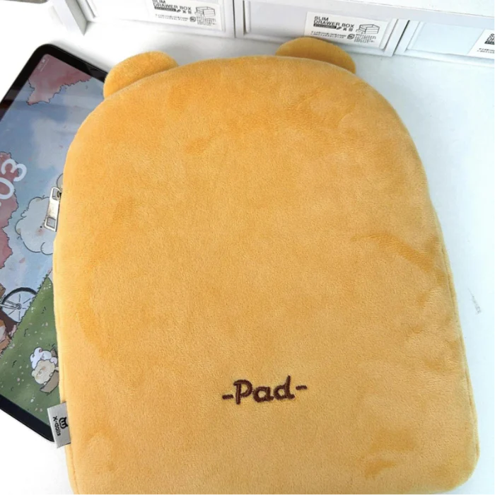 Funda para tableta con diseño de oso hamburguesa kawaii