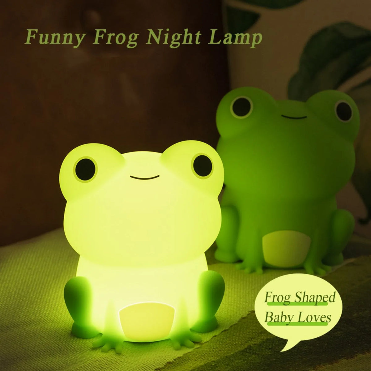 Linda luz de noche de rana