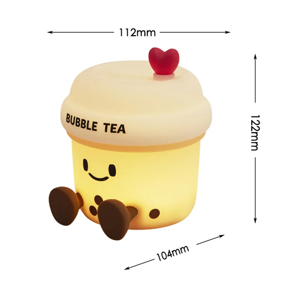 Luz de noche de té de burbujas kawaii