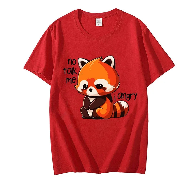 No Talk Me I Camiseta de Panda Rojo Enojado