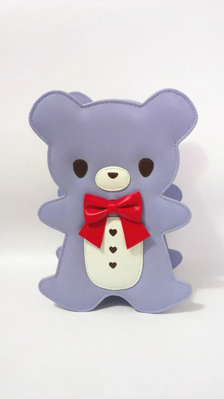 Mochila con diseño de oso de pajarita