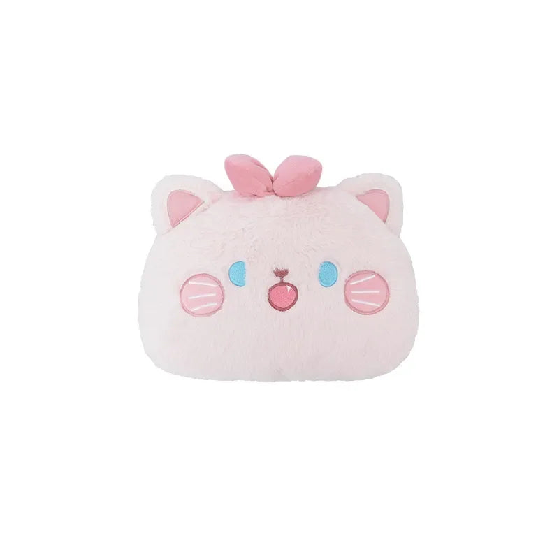 Accesorios para asiento de coche con forma de gato de peluche rosa