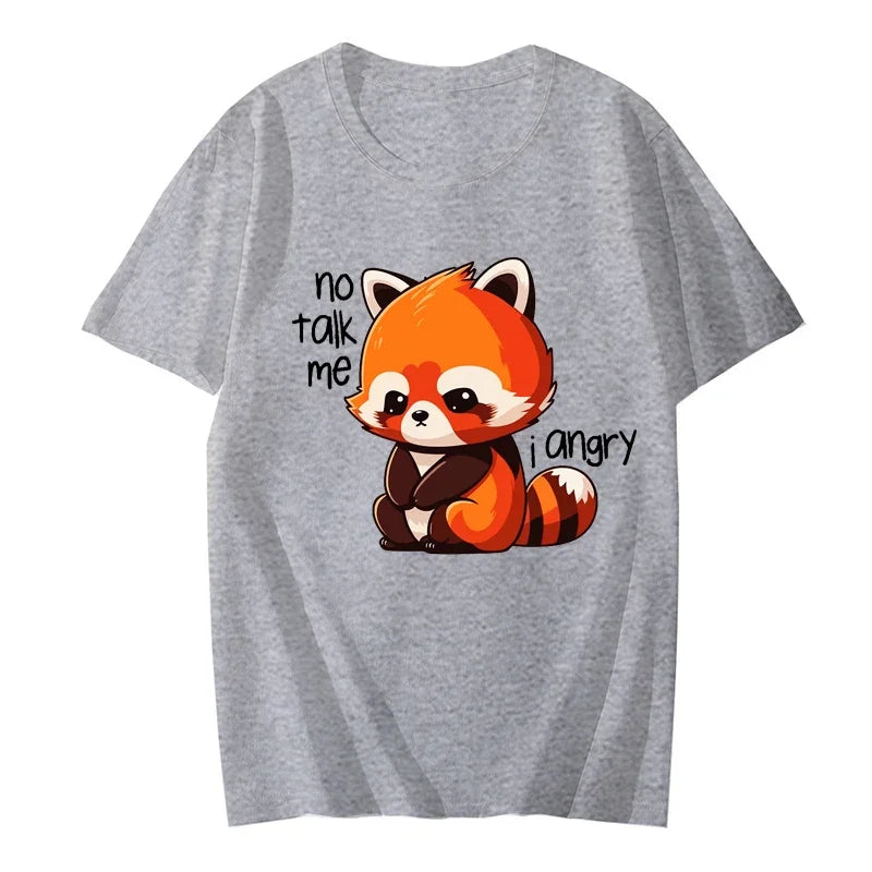 No Talk Me I Camiseta de Panda Rojo Enojado