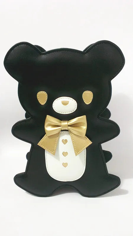 Mochila con diseño de oso de pajarita