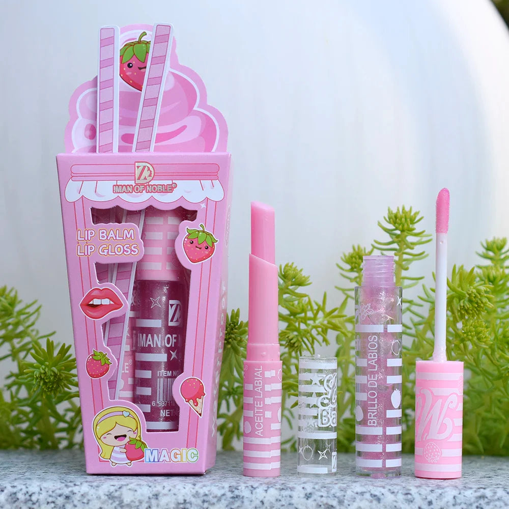 Set de bálsamo labial y brillo GLORY CARROT