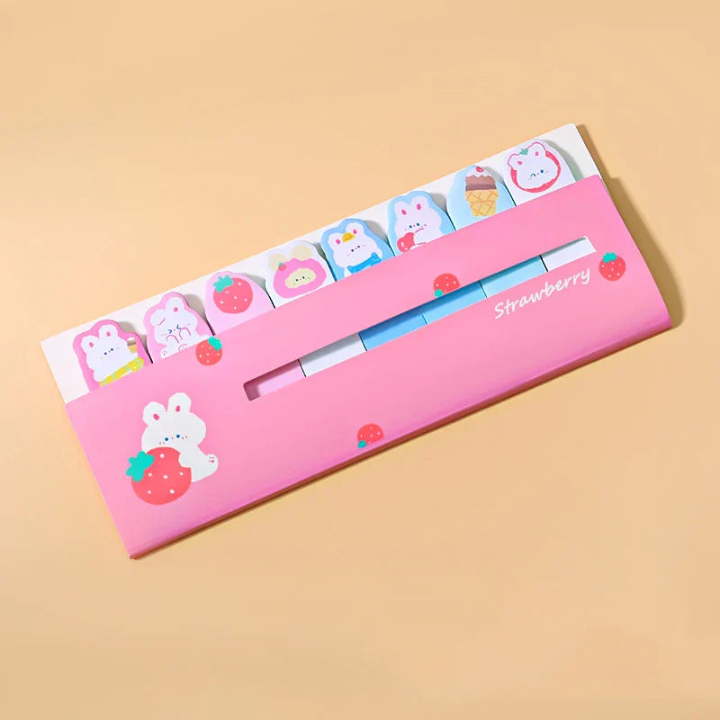 Marcapáginas Kawaii con notas adhesivas
