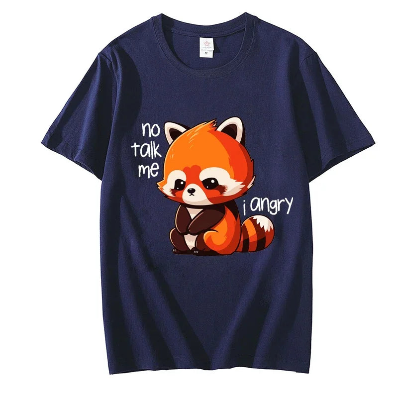 No Talk Me I Camiseta de Panda Rojo Enojado