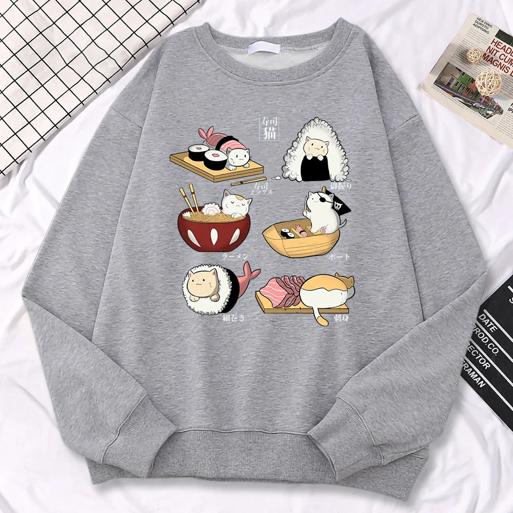 Suéter Harajuku de Sushi Cats