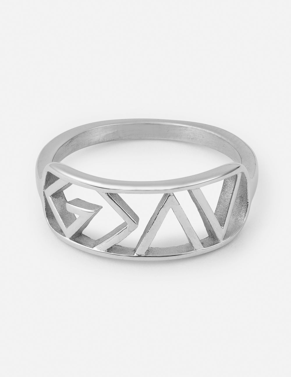 Anillo de plata con detalles en forma de altos y bajos