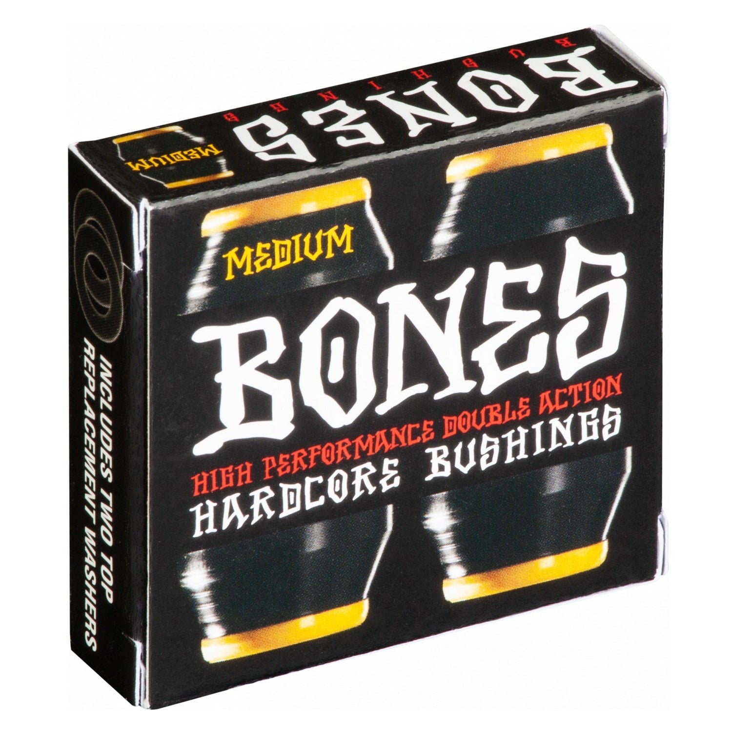 Bones Hardcore Medium Bushings 91a - Black/Yellow (Set of 4)