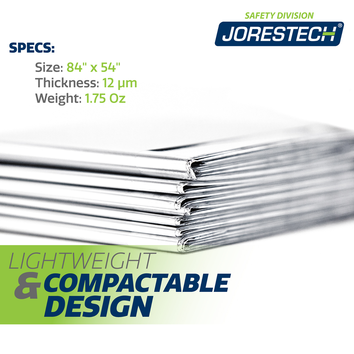 Manta de emergencia térmica de papel de aluminio resistente a la intemperie - Paquete de 5