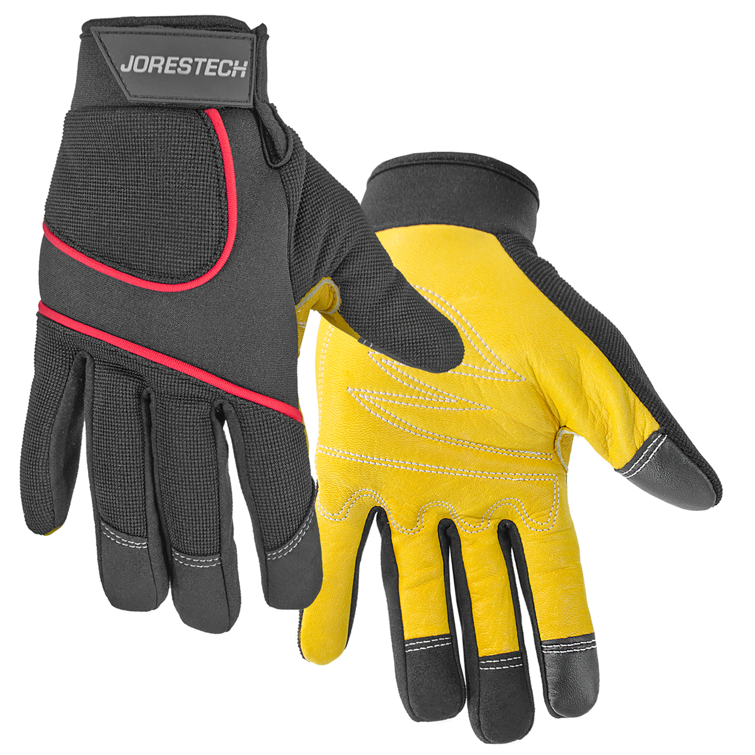 Touchscreen Safety Work Gloves with Leather Palms