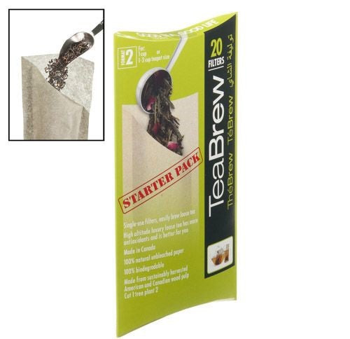 TeaBrew Biodegradable Compostable Disposable Tea Bags (20 filters)