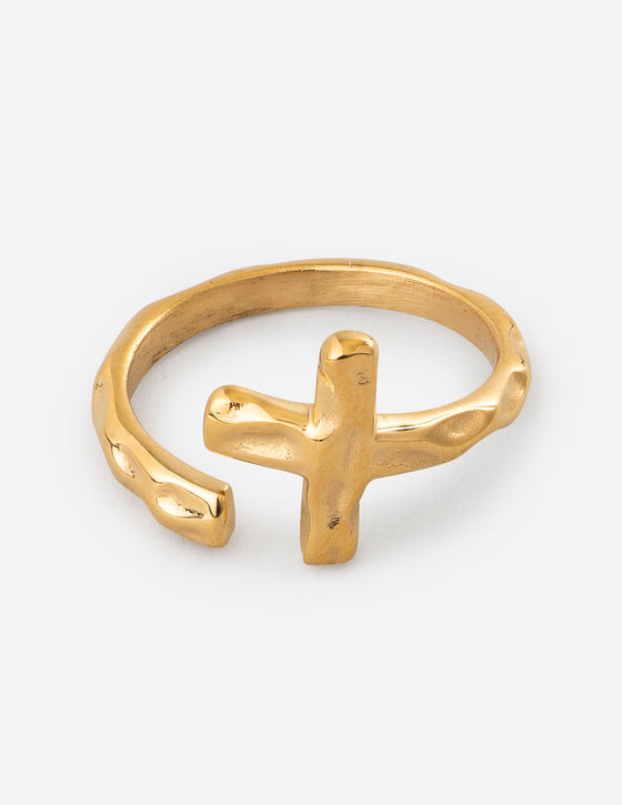 Anillo cruzado texturizado envuelto