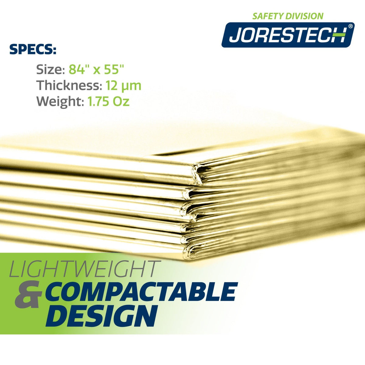 Manta de emergencia térmica de papel de aluminio resistente a la intemperie - Paquete de 5