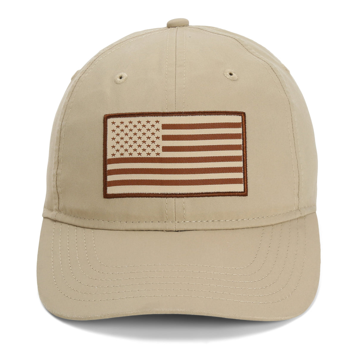 Gorra de papá de tela encerada con bandera estadounidense
