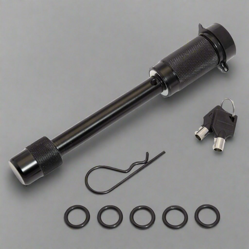 Bloqueo de receptor de enganche de remolque G2G4 con pasador de 5/8" y doble seguridad. Compatible con receptores de 2" y 2,5".