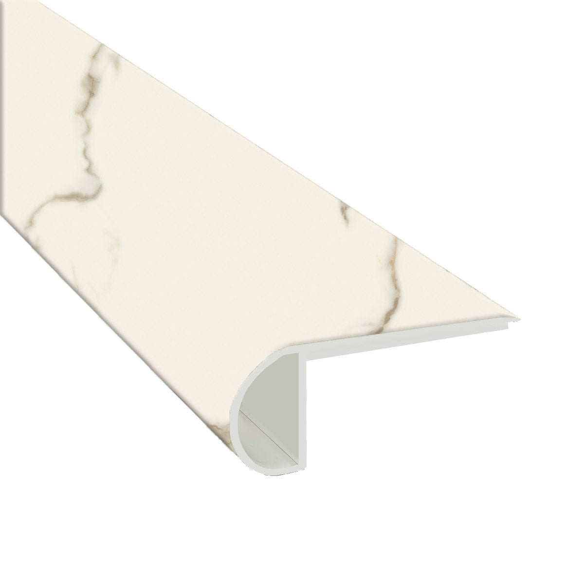 Calacatta Marbello 0.75" Thick x 2.75" Width x 94" Luxury Vinyl Flush Stairnose Molding - MSI Everlife