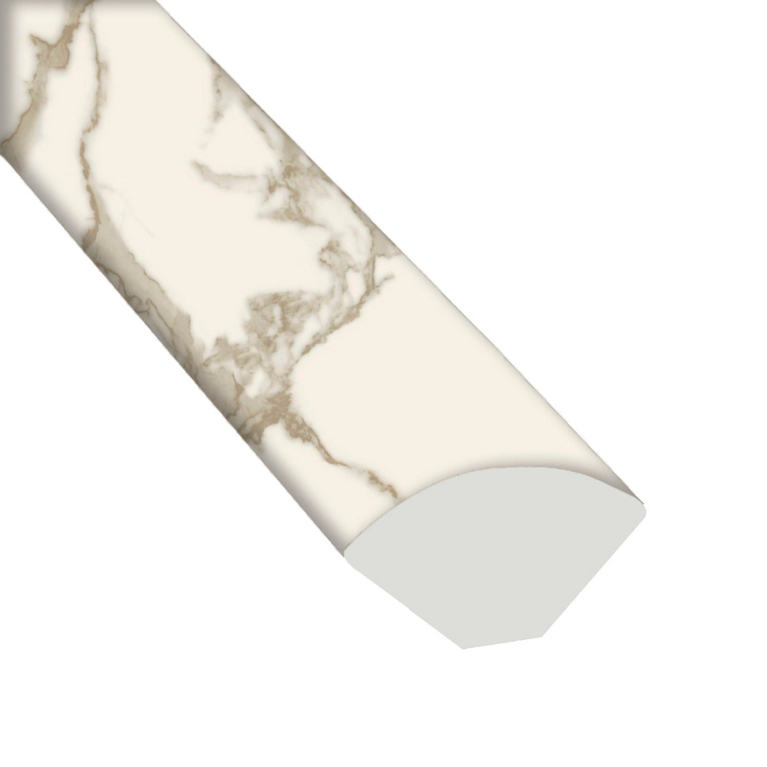Calacatta Marbello 0.75" Thick x 0.63" Wide x 94" Length Luxury Vinyl Quarter Round Molding - MSI Everlife