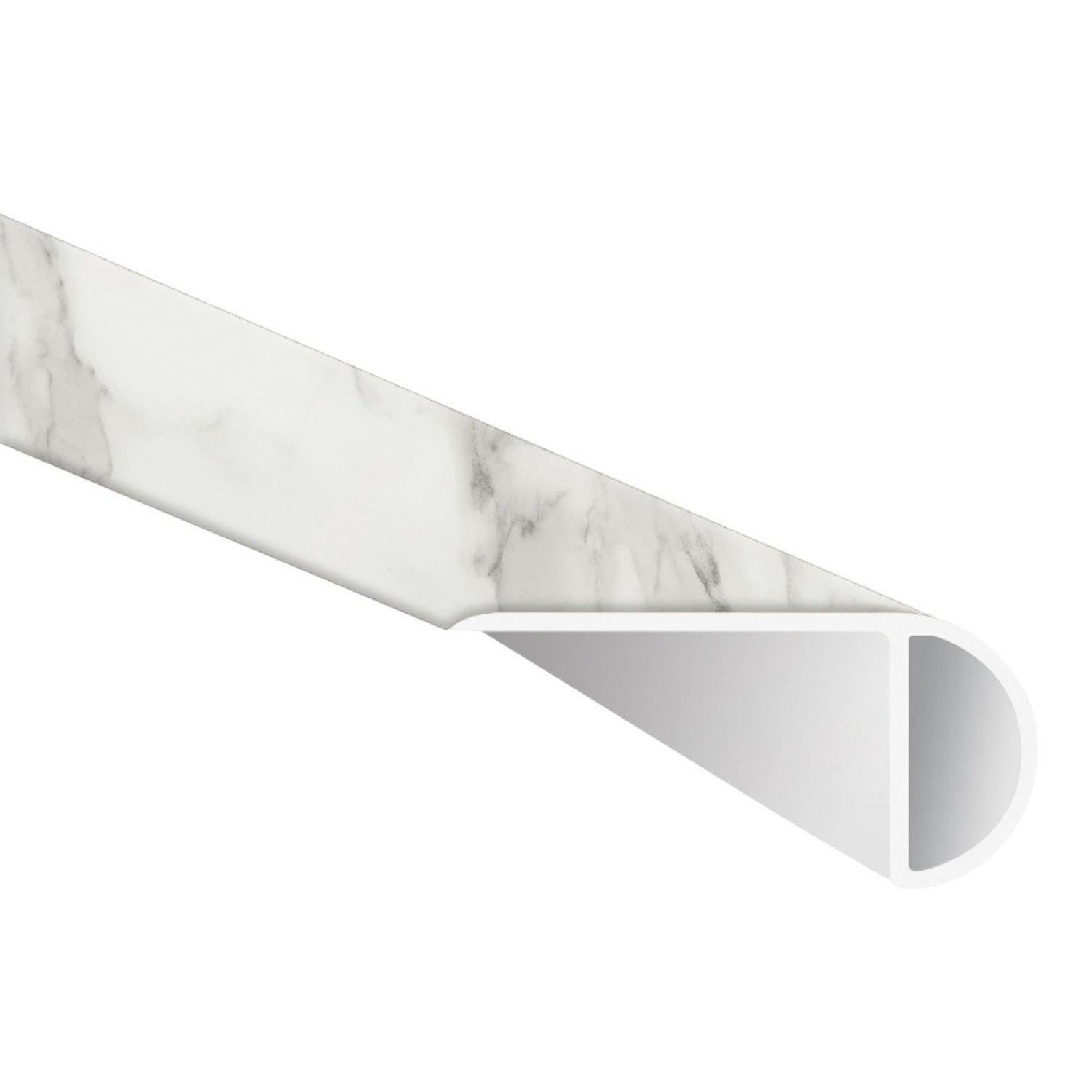 Calacatta Venosa Gold 1.03" Thick x 2.23" Wide x 94" Length Luxury Vinyl Overlapping Stairnose Molding - MSI Everlife