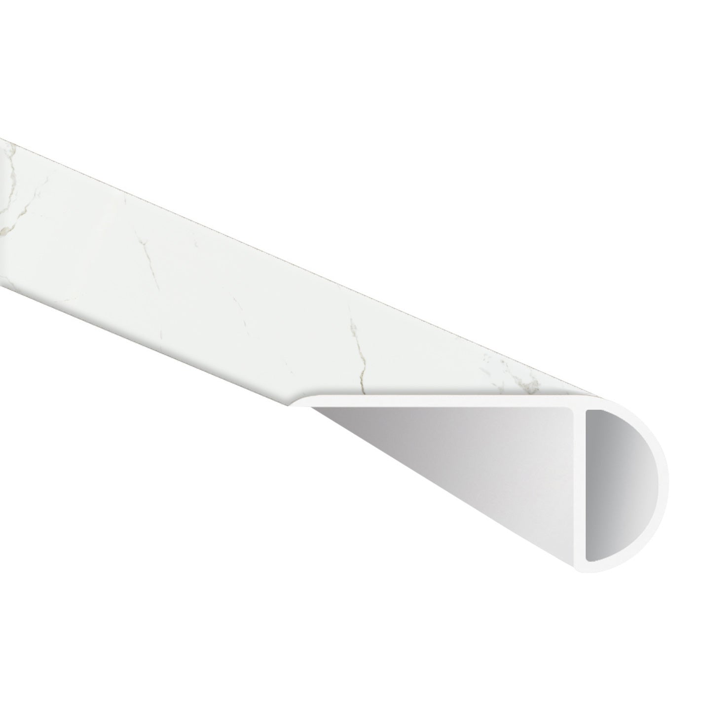 Calacatta Sera 1.03" Thick x 2.23" Wide x 94" Length Luxury Vinyl Overlapping Stairnose Molding - MSI Everlife